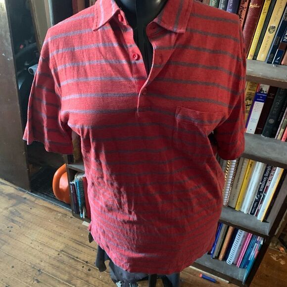 Patagonia gorpcore red and gray striped M polo - Picture 1 of 3
